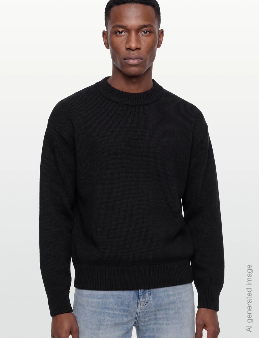 HAN Kjøbenhavn - Diamond Knit Sweater - rundhalsad - black - 3