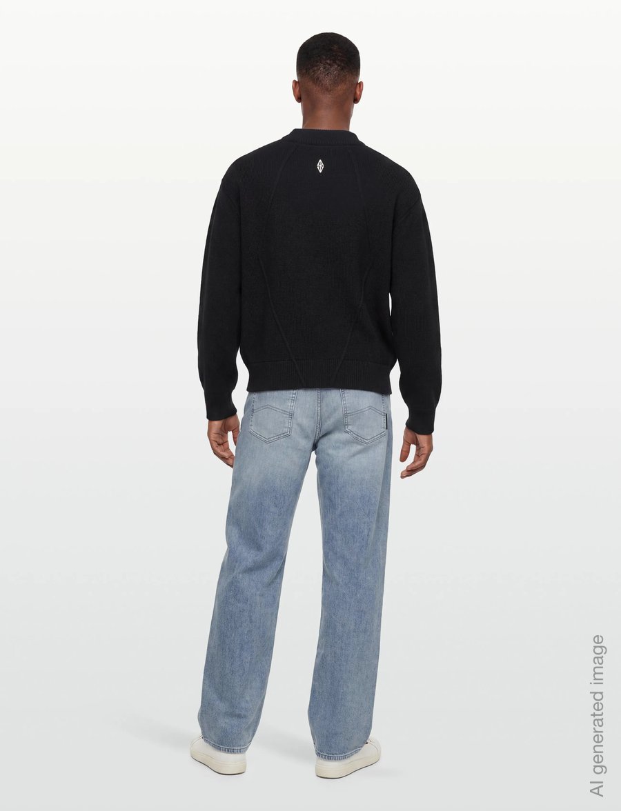HAN Kjøbenhavn - Diamond Knit Sweater - rundhalsad - black - 4
