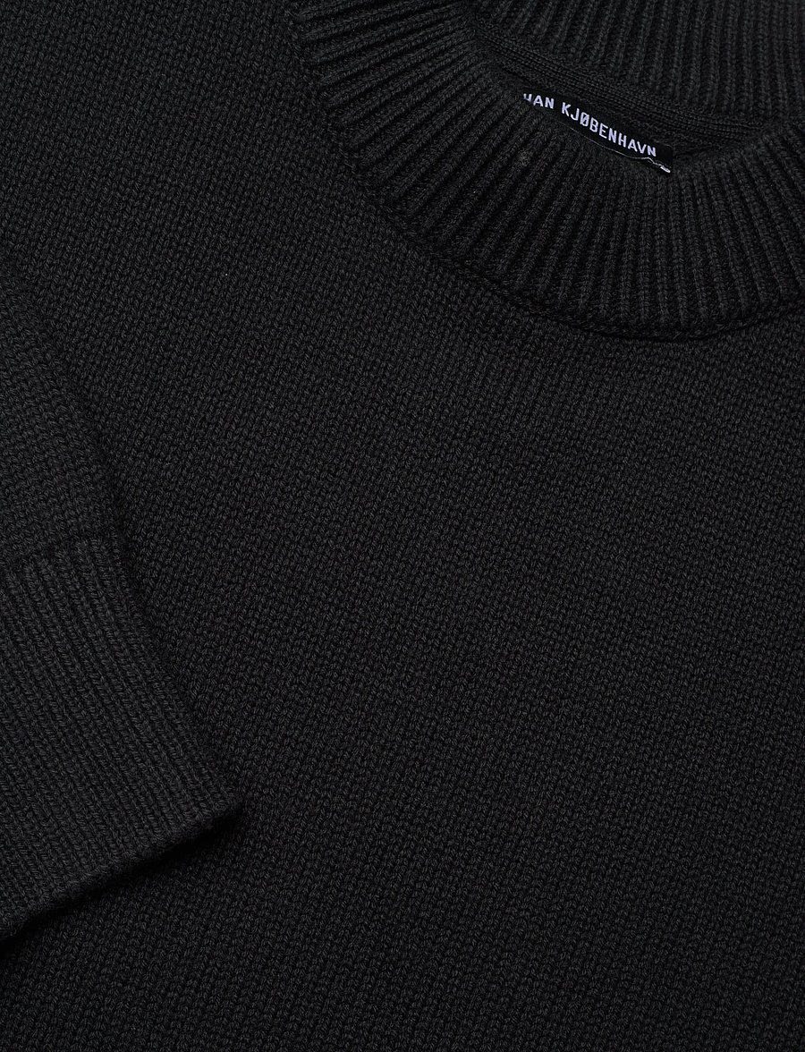 HAN Kjøbenhavn - Diamond Knit Sweater - rundhalsad - black - 5