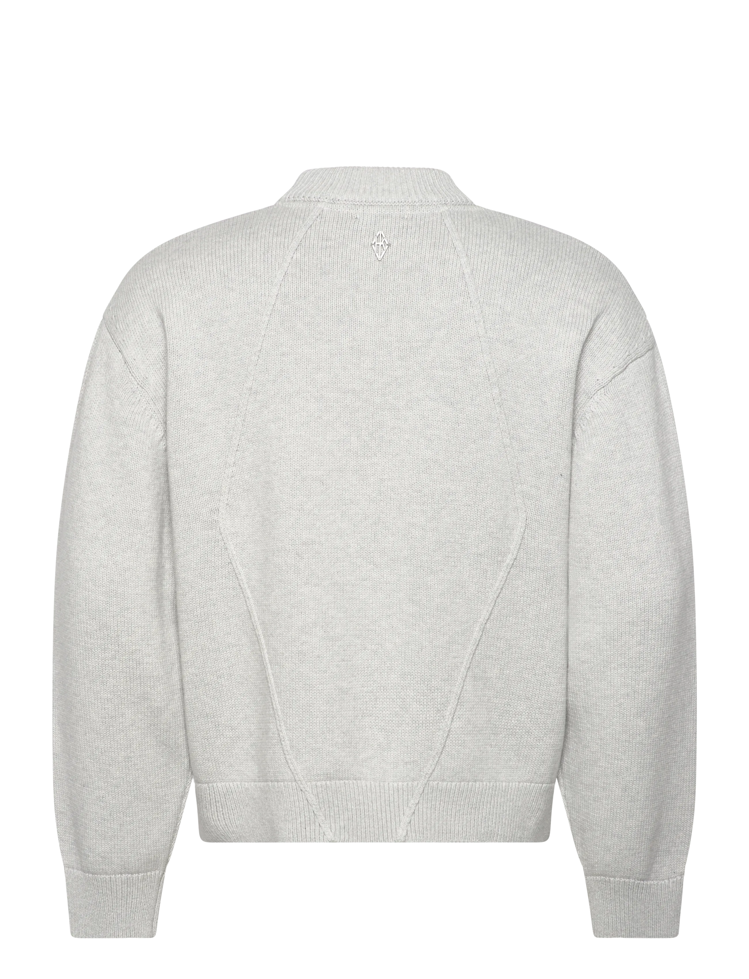 HAN Kjøbenhavn - Diamond Knit Sweater - rund hals - grey melange - 2