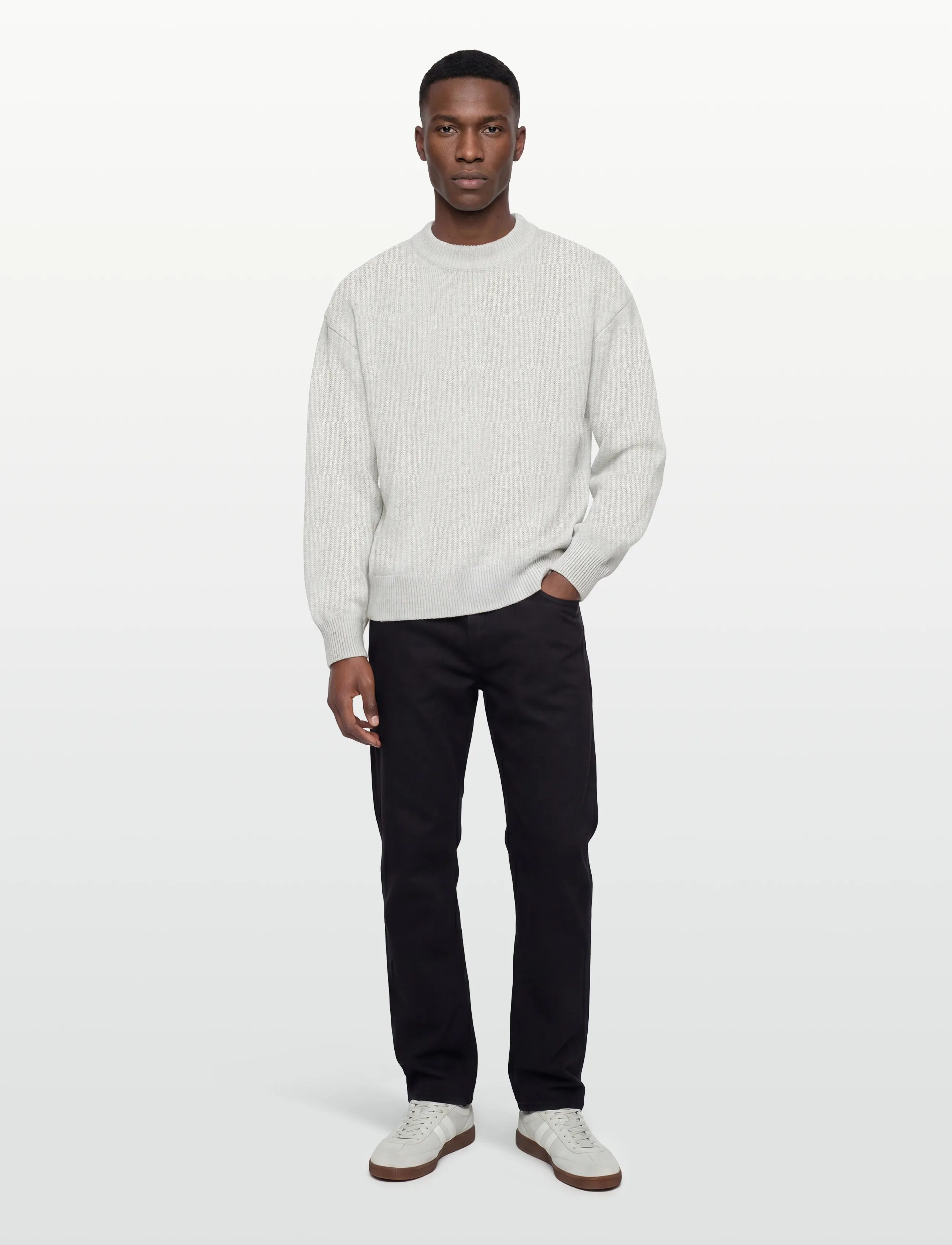 HAN Kjøbenhavn Diamond Knit Sweater - Skandinavischer Stil - GREY MELANGE / grey
