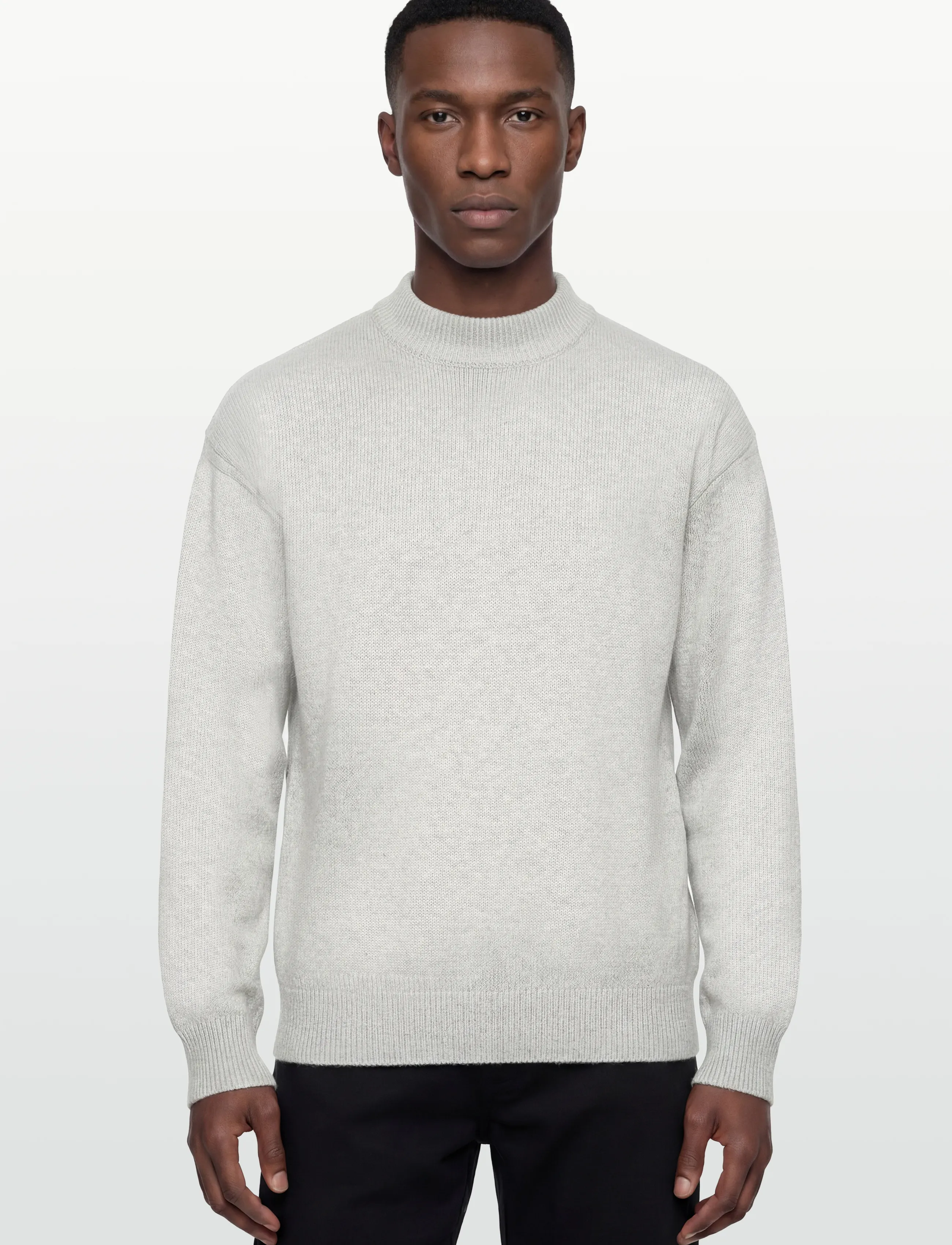 HAN Kjøbenhavn - Diamond Knit Sweater - rund hals - grey melange - 3