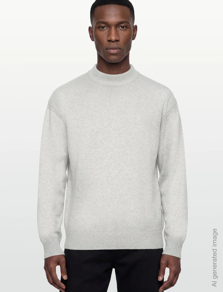 HAN Kjøbenhavn - Diamond Knit Sweater - Ümmarguse kaelusega kudumid - grey melange - 3