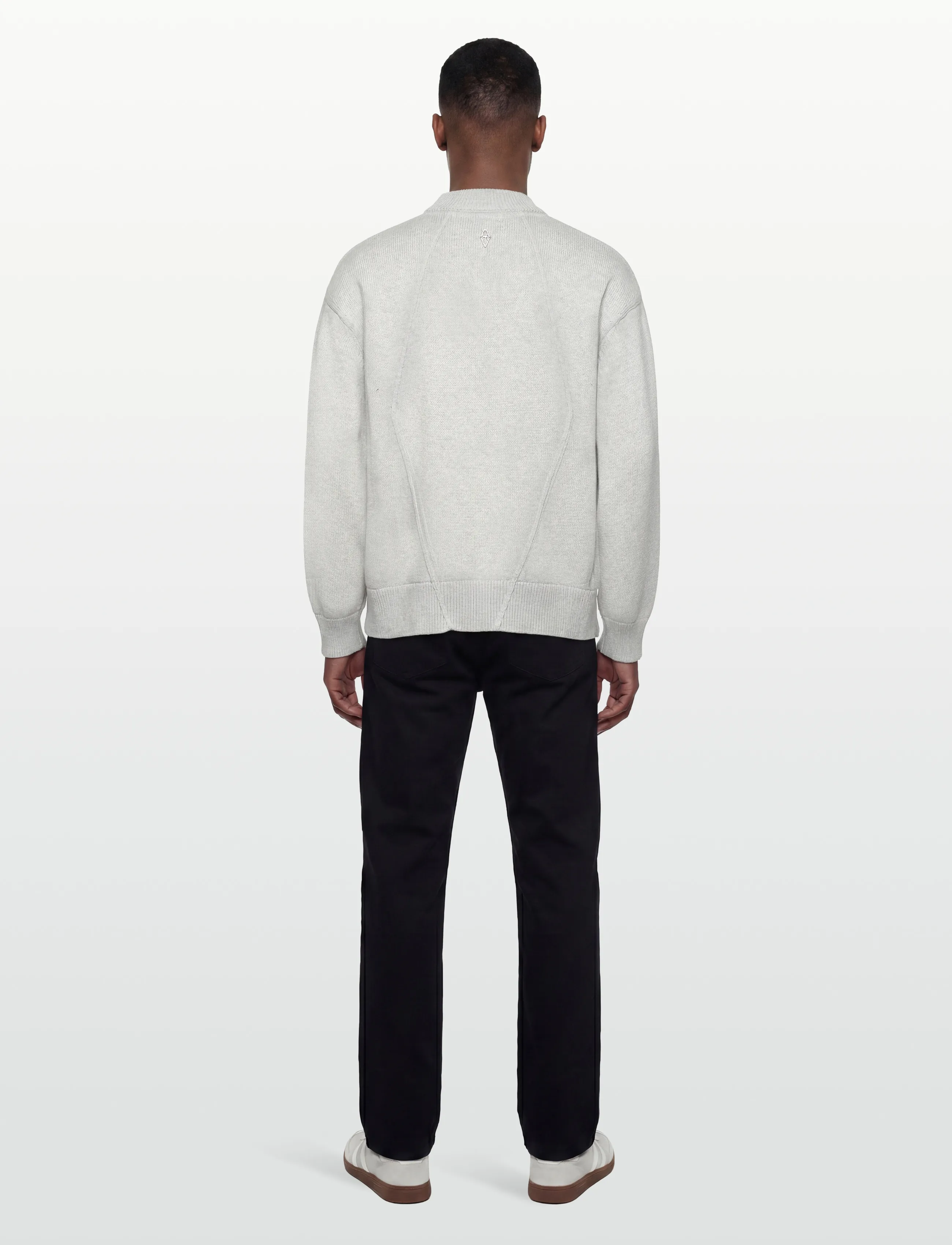 HAN Kjøbenhavn - Diamond Knit Sweater - rund hals - grey melange - 4