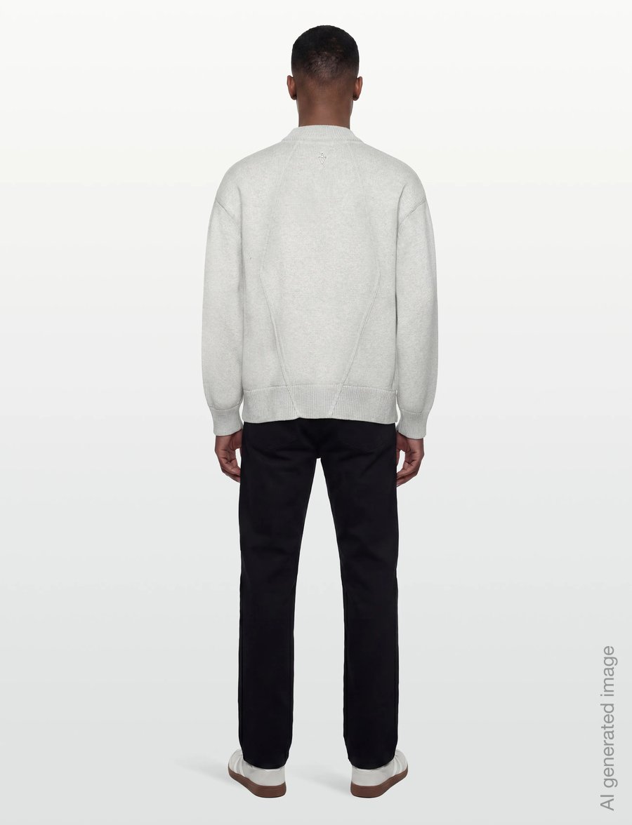 HAN Kjøbenhavn - Diamond Knit Sweater - Ümmarguse kaelusega kudumid - grey melange - 4