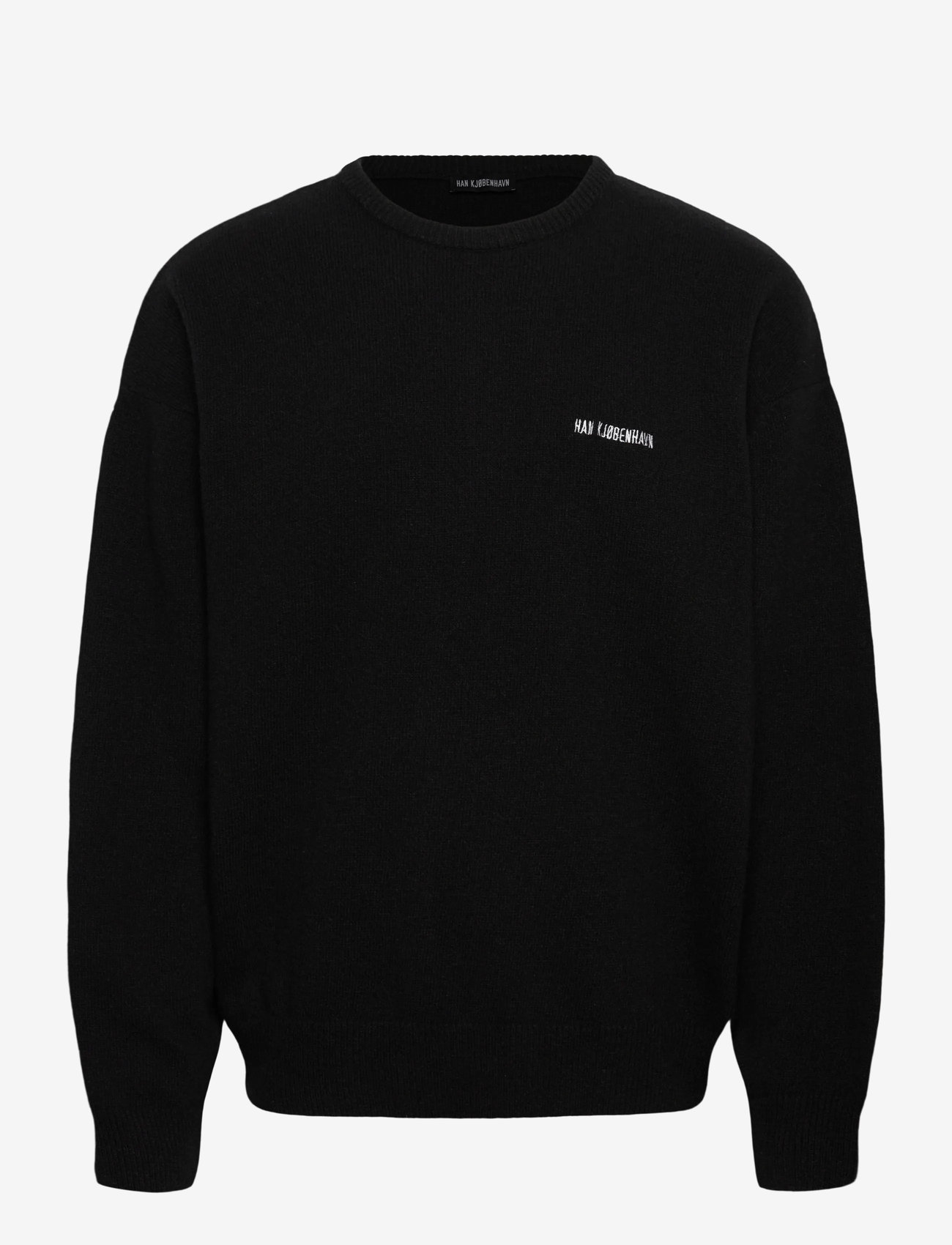 HAN Kjøbenhavn - Logo Relaxed Knit Sweater - pulls col rond - black - 0