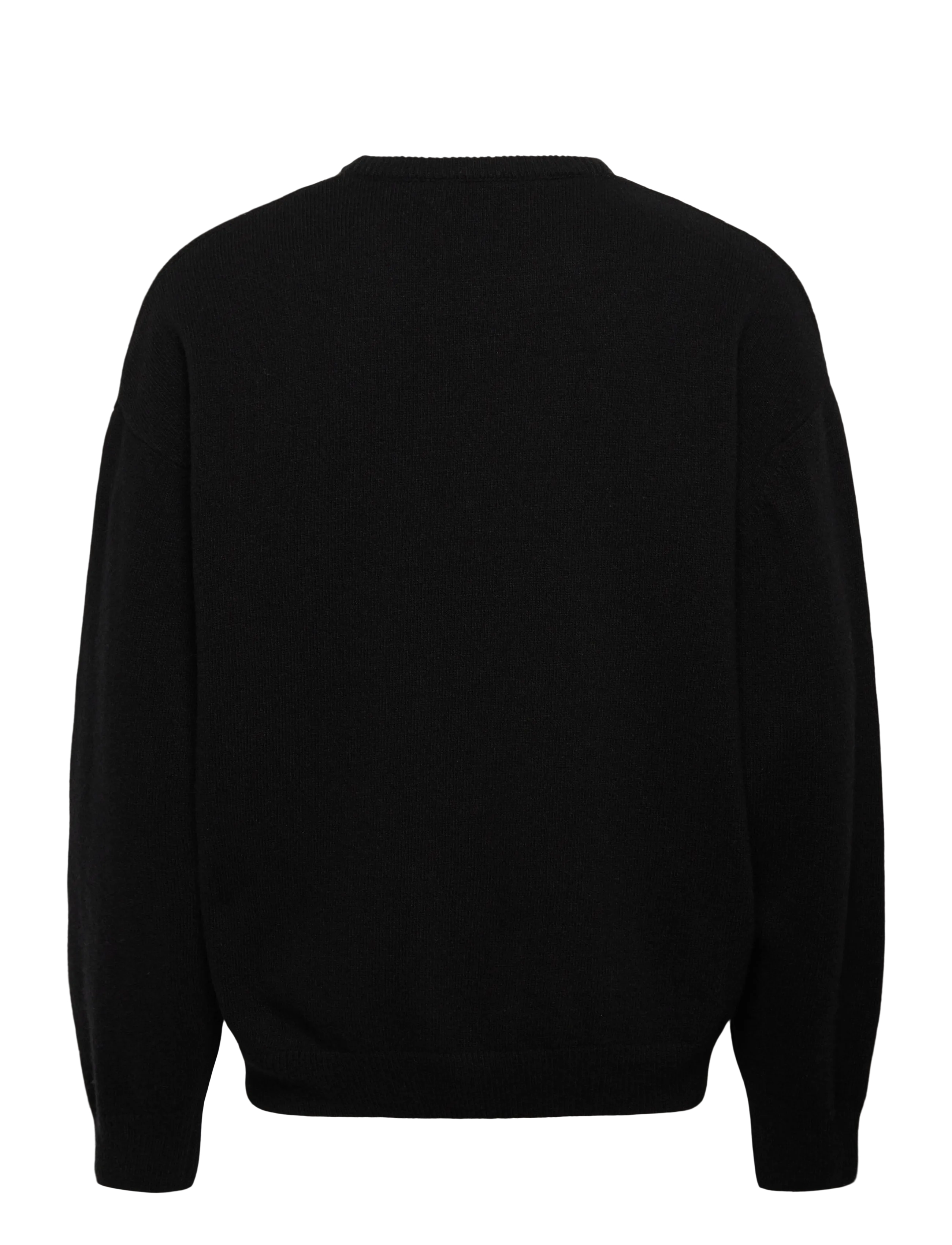 HAN Kjøbenhavn - Logo Relaxed Knit Sweater - rund hals - black - 1