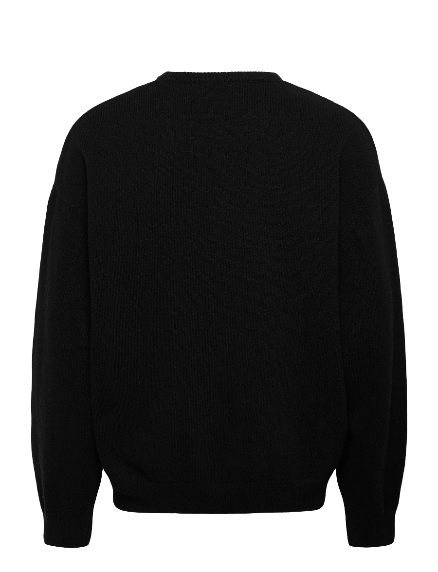 HAN Kjøbenhavn - Logo Relaxed Knit Sweater - rundhalsad - black - 1