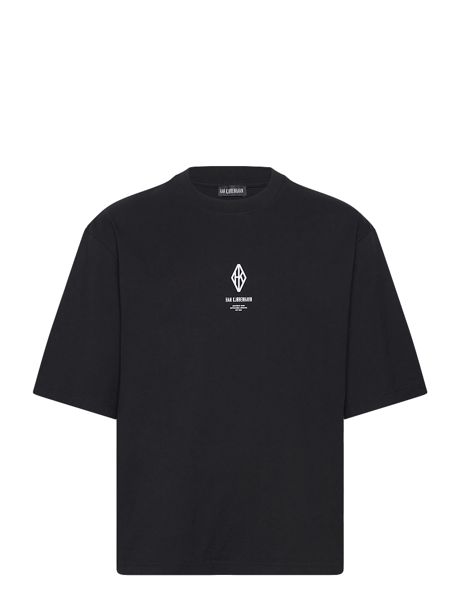 HAN Kjøbenhavn - Diamond Loose Tee - lühikeste varrukatega t-särgid - black/white - 1