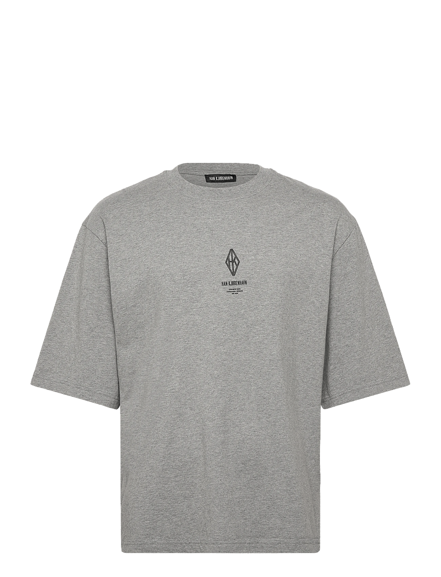HAN Kjøbenhavn - Diamond Loose Tee - kortærmede t-shirts - grey melange - 1