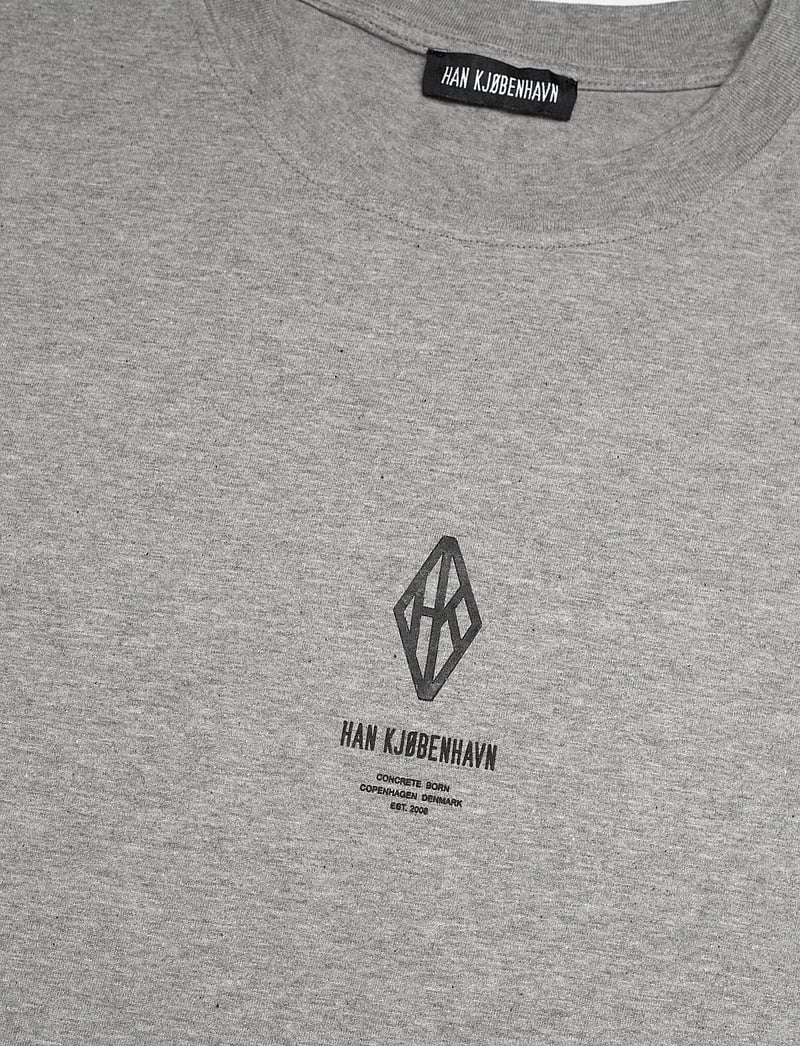 HAN Kjøbenhavn - Diamond Loose Tee - t-shirts - grey melange - 3