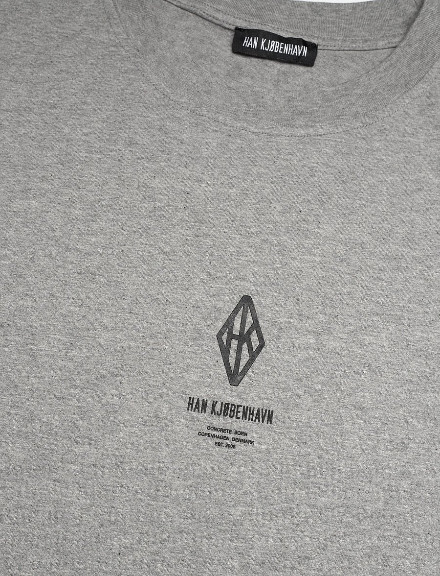 HAN Kjøbenhavn - Diamond Loose Tee - kortærmede t-shirts - grey melange - 3