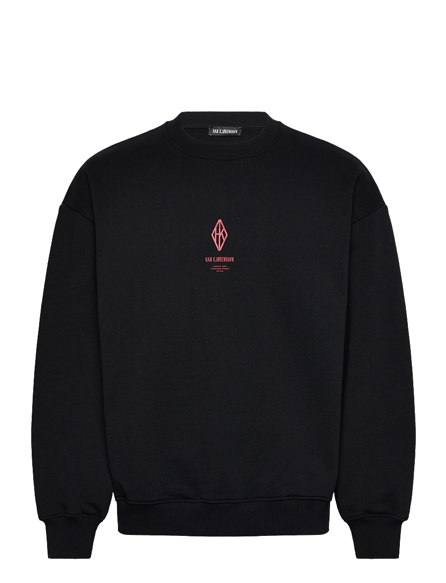 HAN Kjøbenhavn - Diamond Loose Crewneck - sportiska stila džemperi - black - 1
