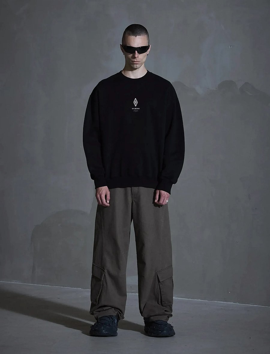 HAN Kjøbenhavn - Diamond Loose Crewneck - sportiska stila džemperi - black - 0