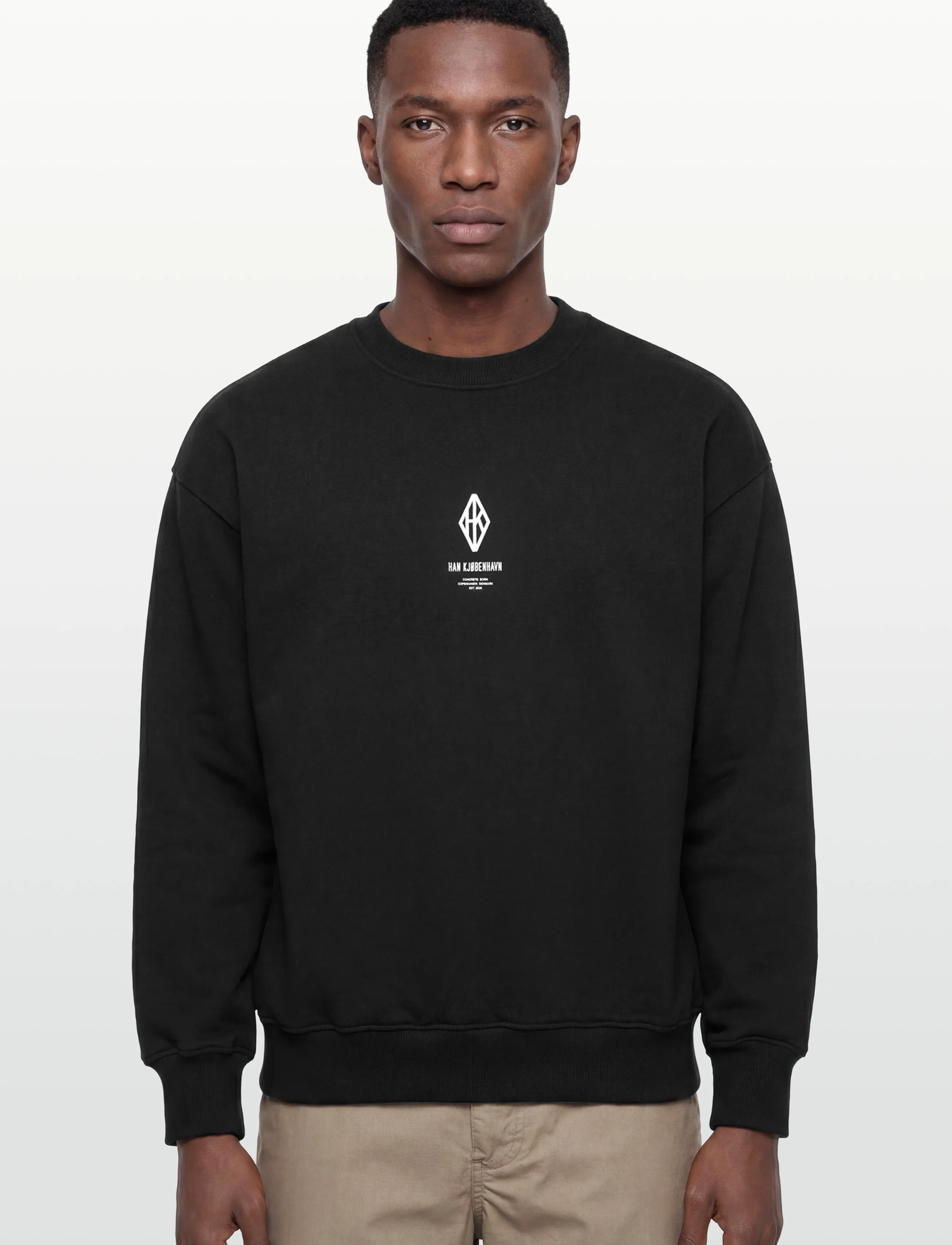 HAN Kjøbenhavn - Diamond Loose Crewneck - nach anlass kaufen - black/white - 3