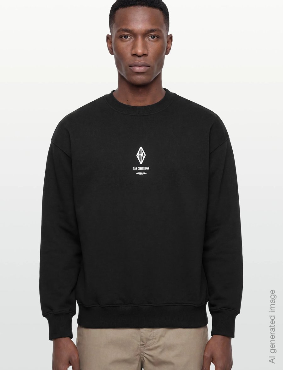 HAN Kjøbenhavn - Diamond Loose Crewneck - shop efter anledning - black/white - 3