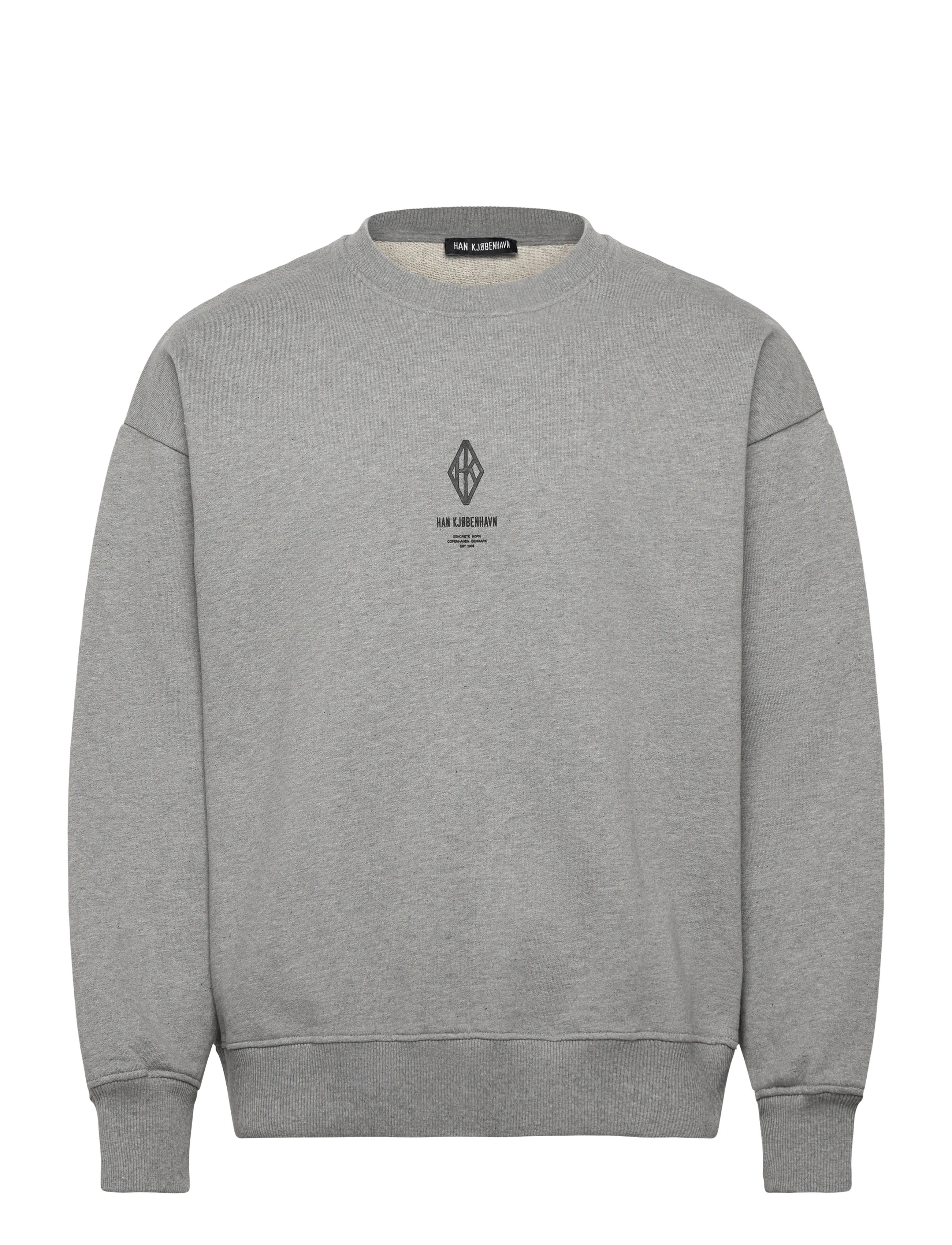 HAN Kjøbenhavn Diamond Oversized Crewneck - HAN KJØBENHAVN - GREY MELANGE / grey