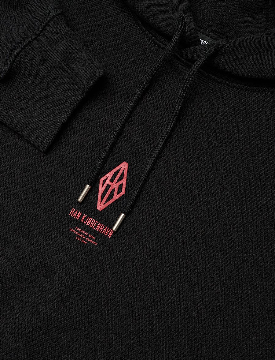 HAN Kjøbenhavn - Diamond Loose Hoodie - sweatshirts - black - 4