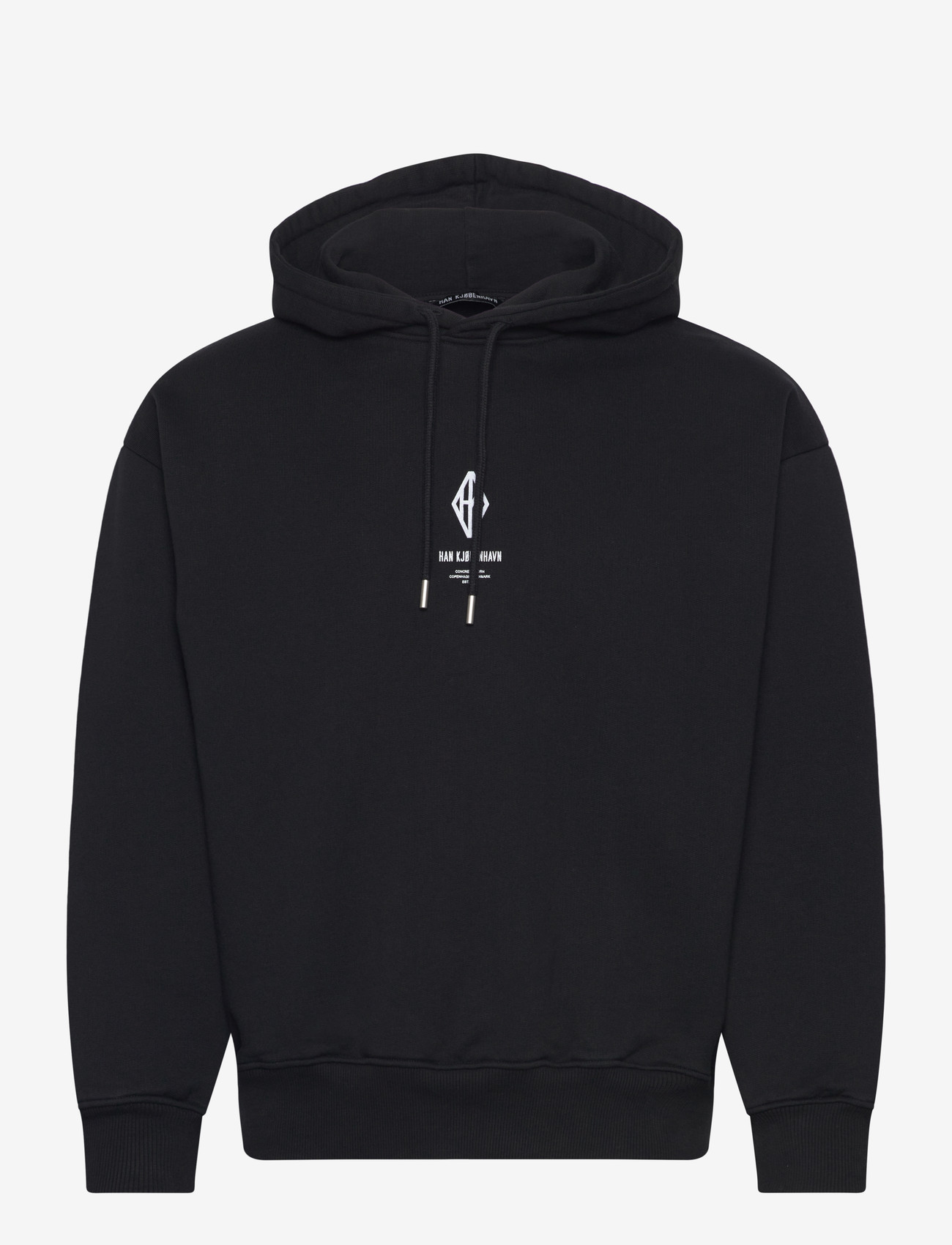HAN Kjøbenhavn - Diamond Loose Hoodie - kapuzenpullover - black/white - 1