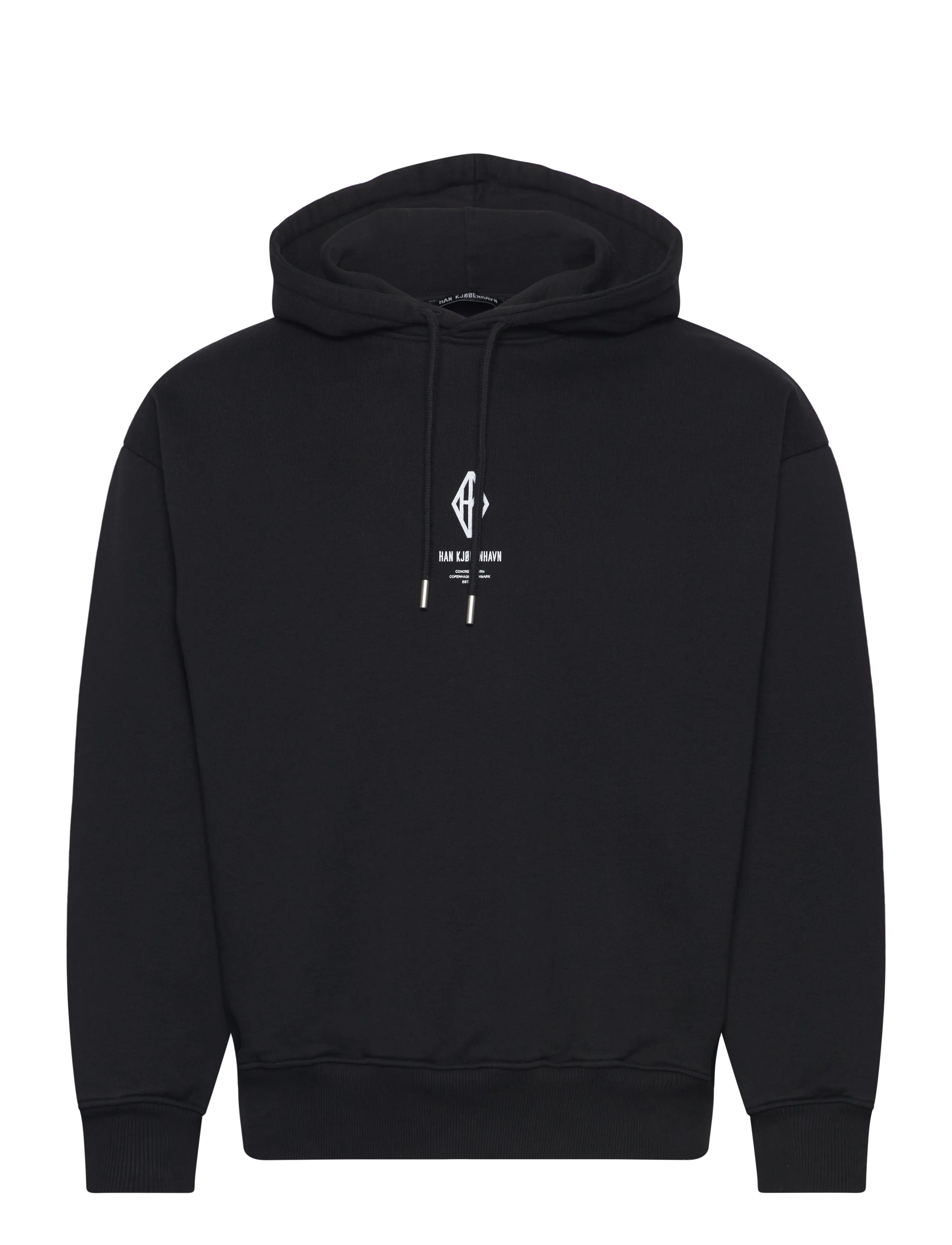 HAN Kjøbenhavn Diamond Loose Hoodie - Kevadgarderoob - BLACK/WHITE / black