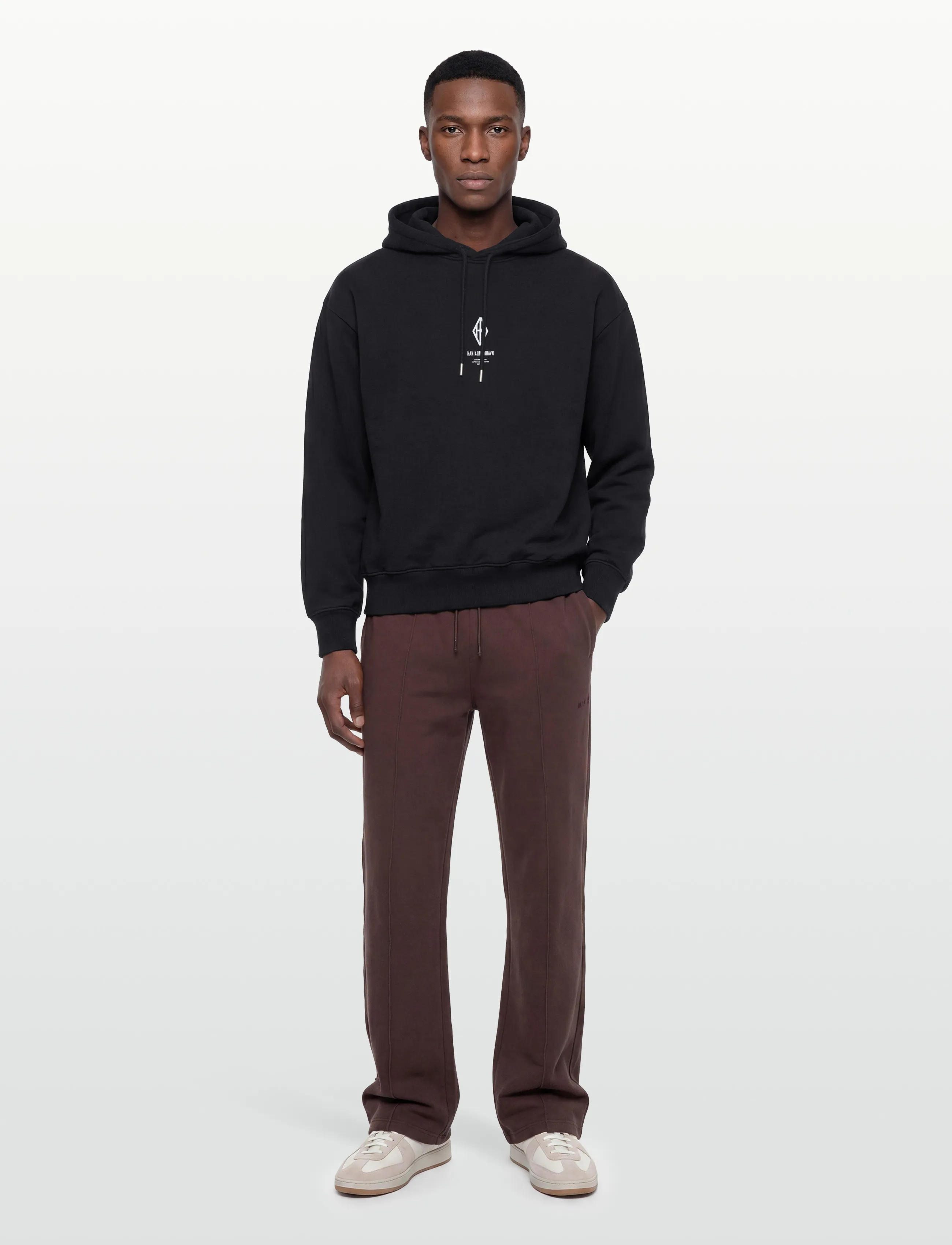 HAN Kjøbenhavn Diamond Loose Hoodie - Sweatshirts - BLACK/WHITE / black