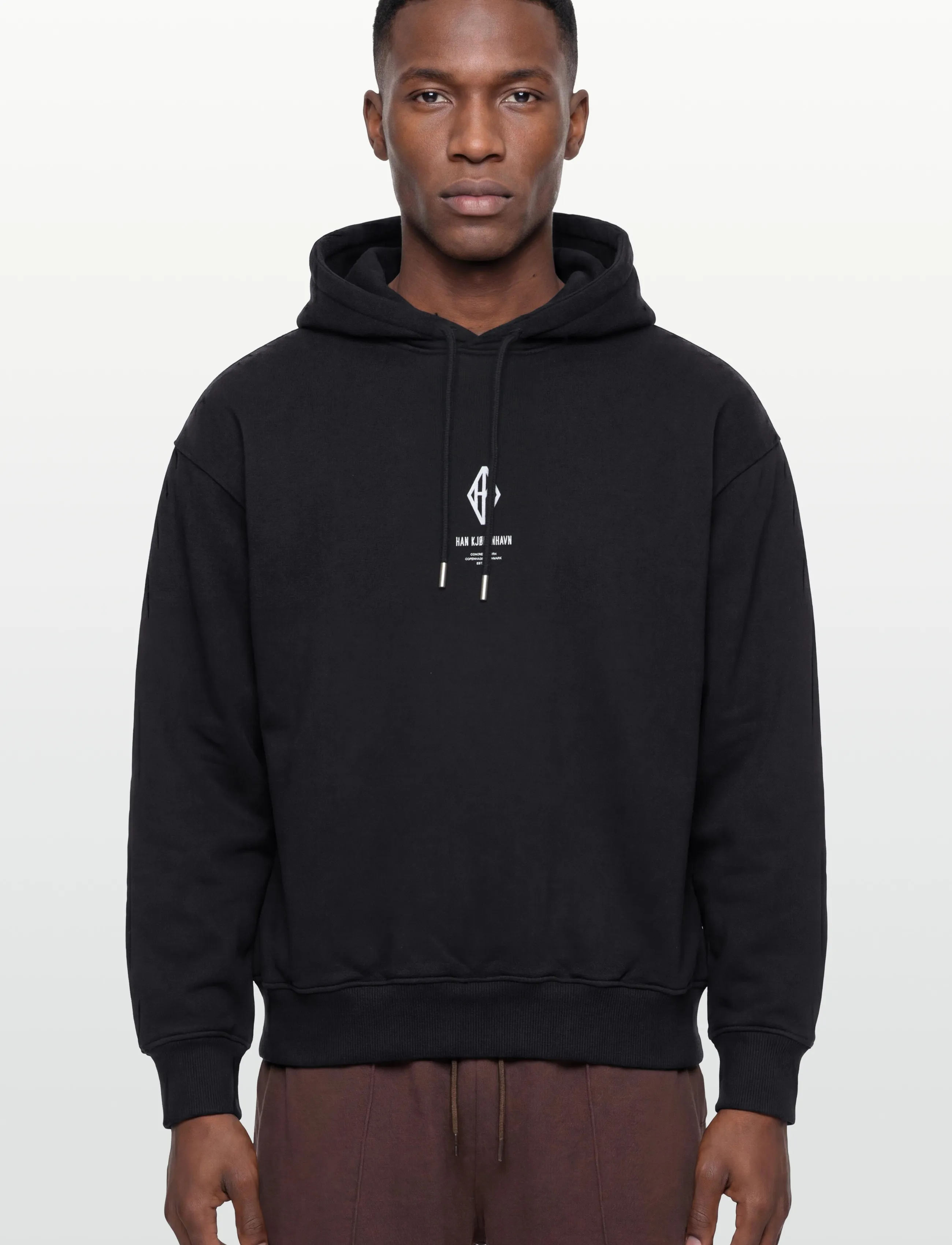 HAN Kjøbenhavn - Diamond Loose Hoodie - kapuzenpullover - black/white - 3