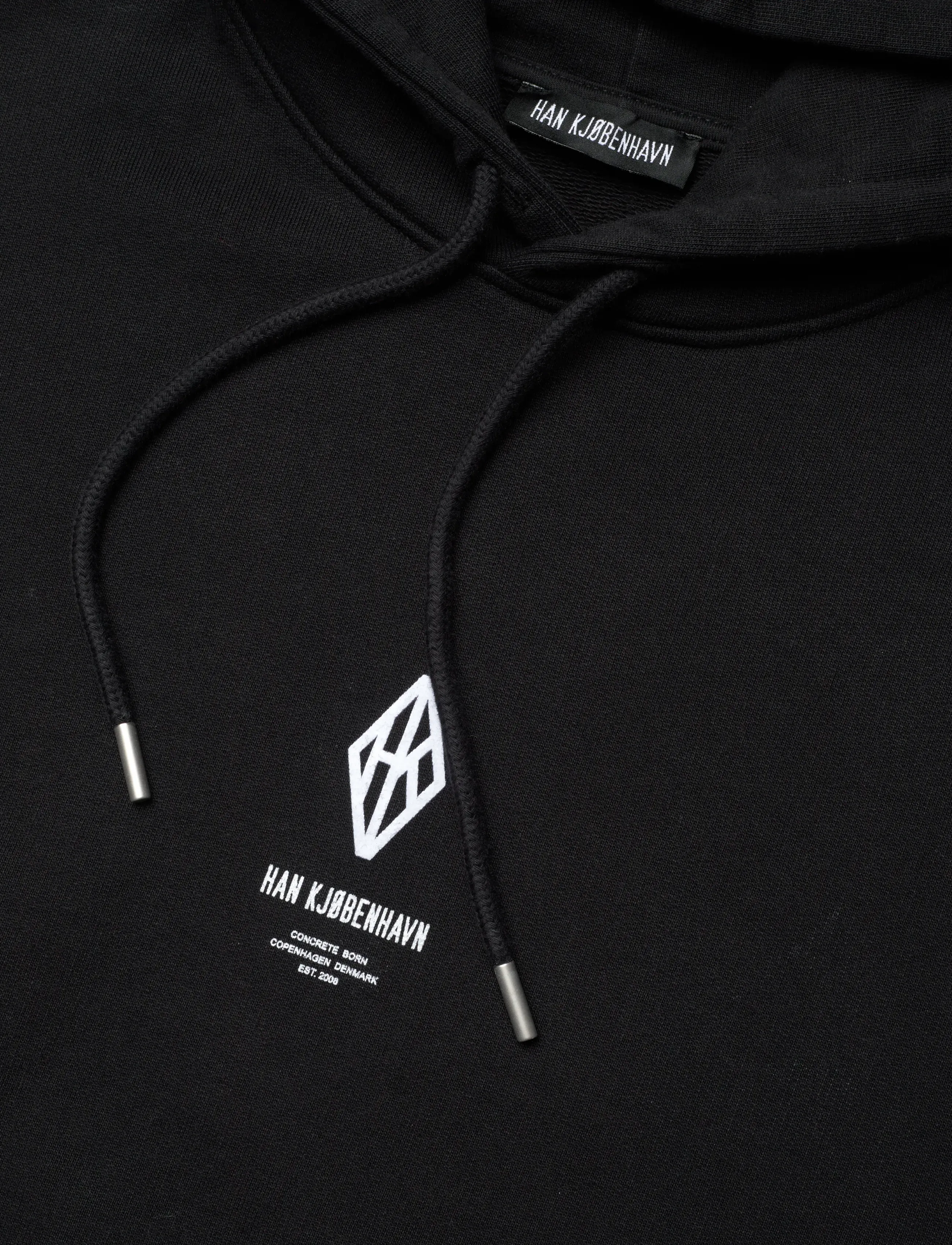 HAN Kjøbenhavn - Diamond Loose Hoodie - kapuutsiga dressipluusid - black/white - 5