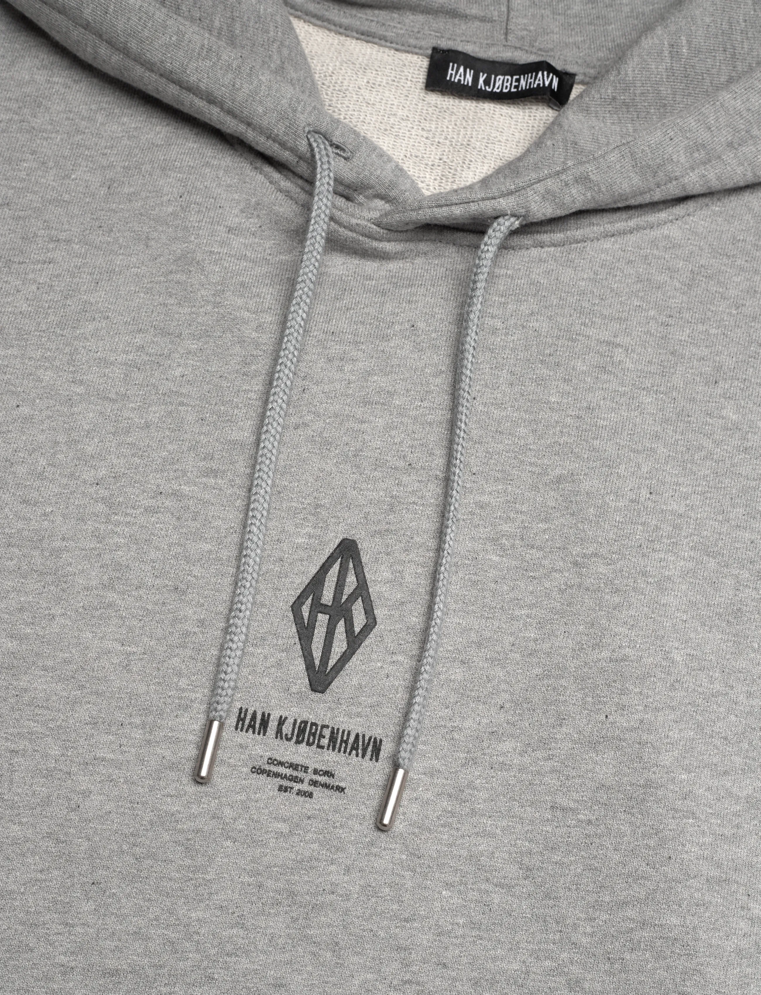HAN Kjøbenhavn - Diamond Loose Hoodie - hættetrøjer - grey melange - 3