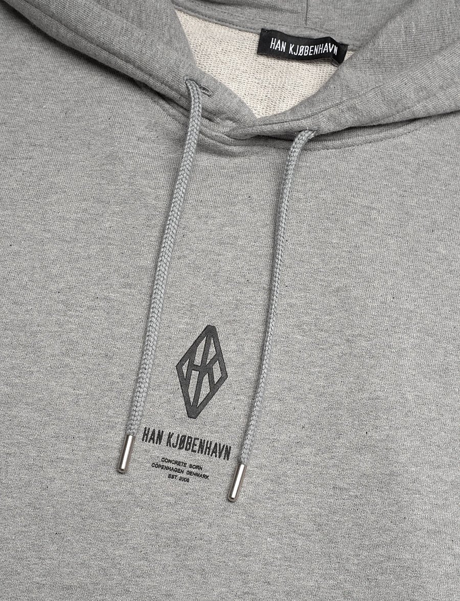 HAN Kjøbenhavn - Diamond Loose Hoodie - kapuutsiga dressipluusid - grey melange - 3