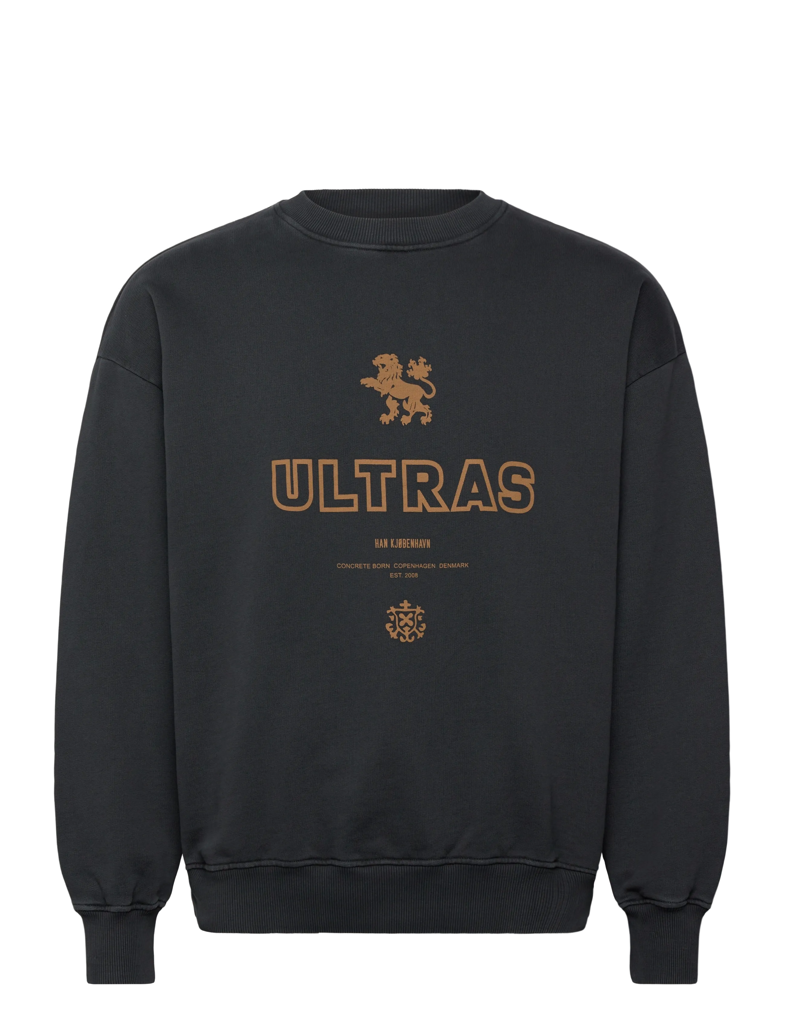 HAN Kjøbenhavn Ultras Oversized Crewneck - Sweatshirts & Kapuzenpullover - BLACK / grey
