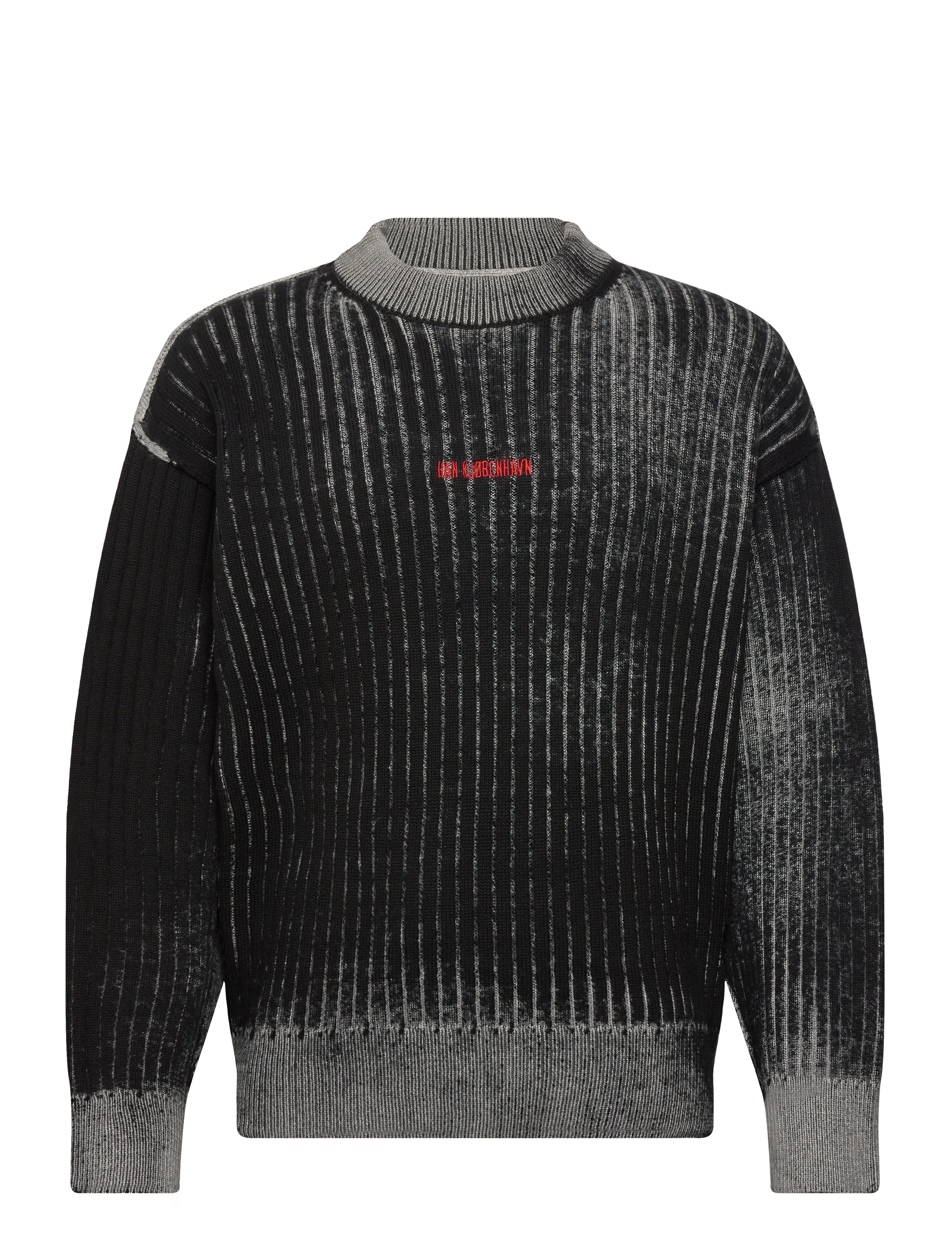 Printed Rib Knit - DARK GREY/ BLACK