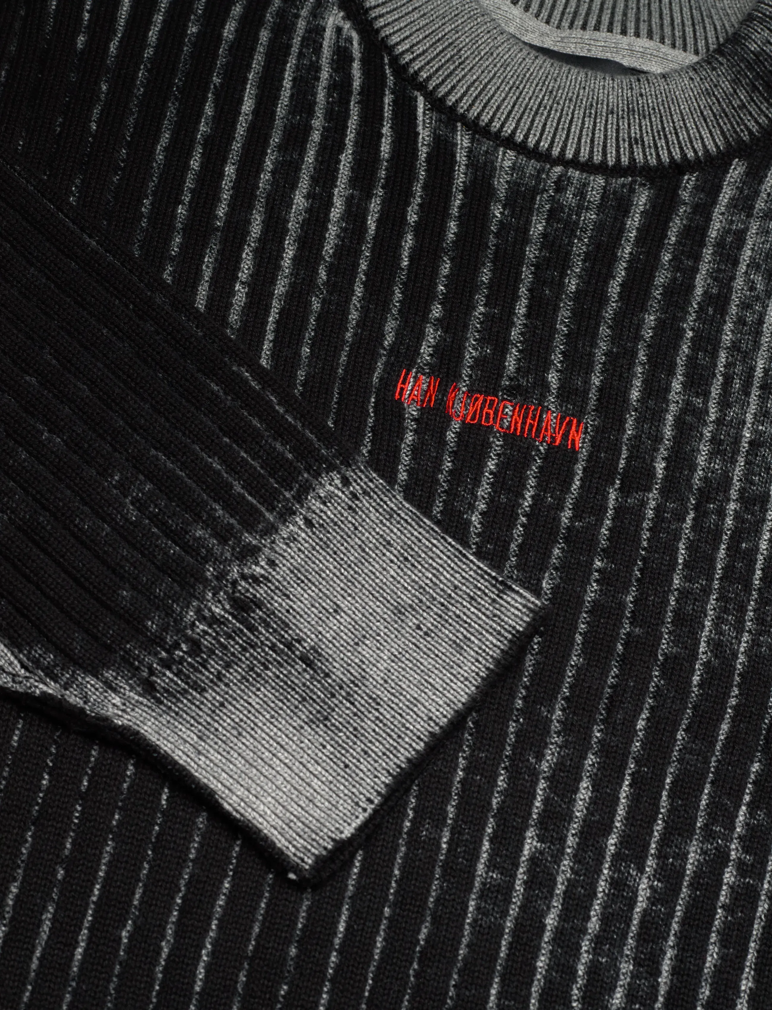 HAN Kjøbenhavn - Printed Rib Knit - dark grey/ black - 3