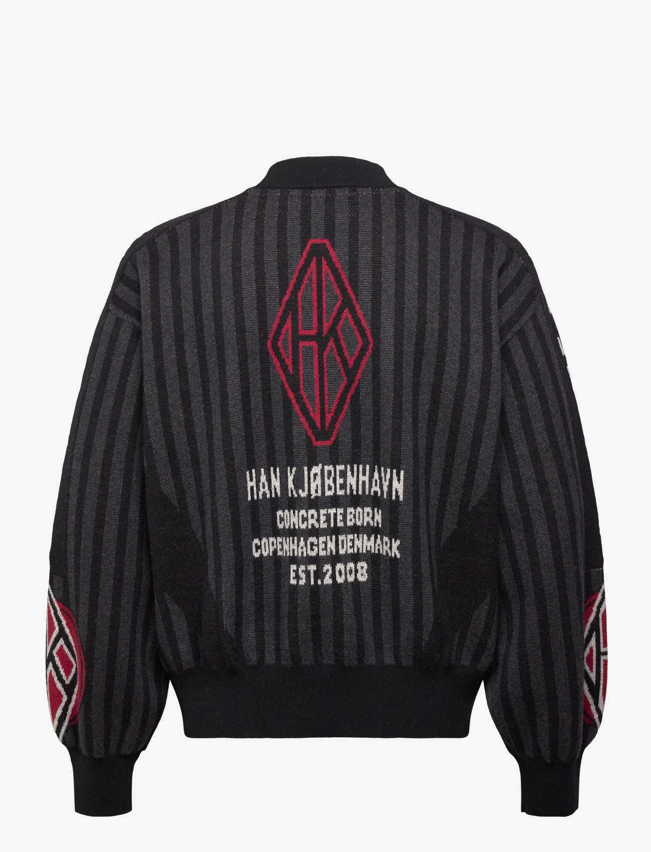 HAN Kjøbenhavn - Football Knit Sweater - Ümmarguse kaelusega kudumid - black/grey - 2