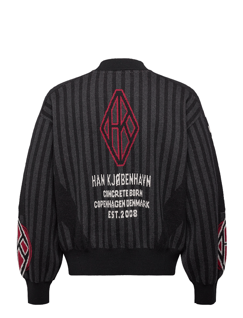 HAN Kjøbenhavn - Football Knit Sweater - rundhals - black/grey - 2