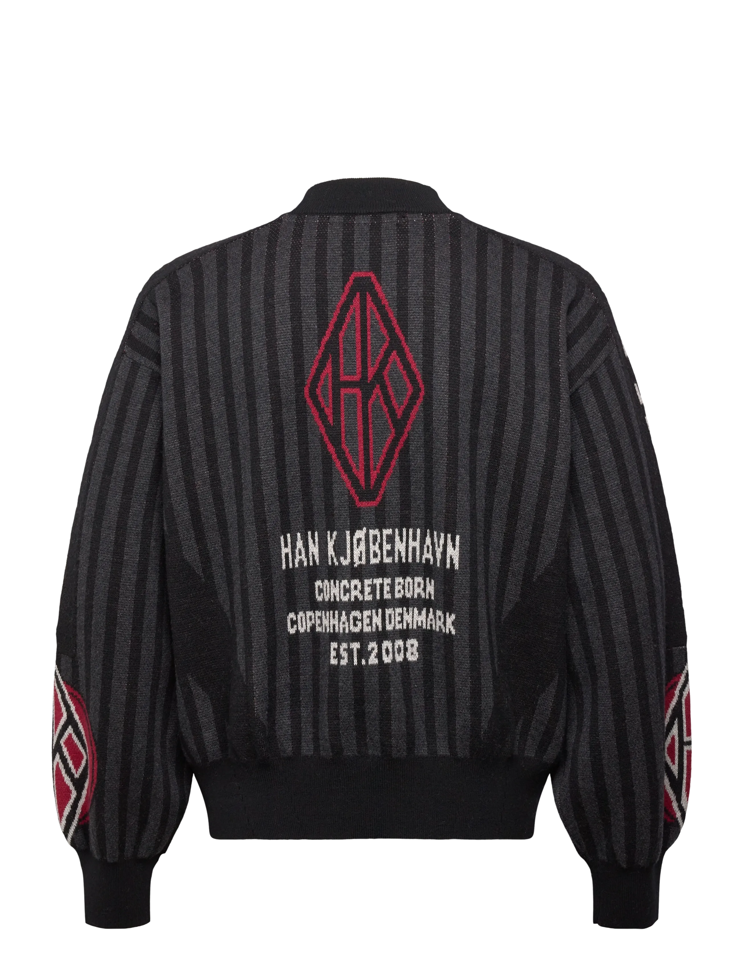 HAN Kjøbenhavn - Football Knit Sweater - pulls col rond - black/grey - 2