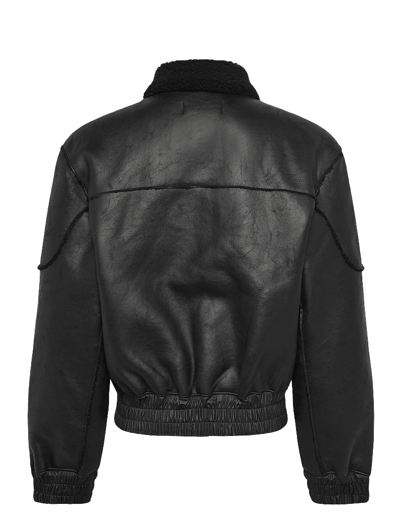 HAN Kjøbenhavn - Faux Shearling Boxy Jacket - vestes de printemps - black - 2