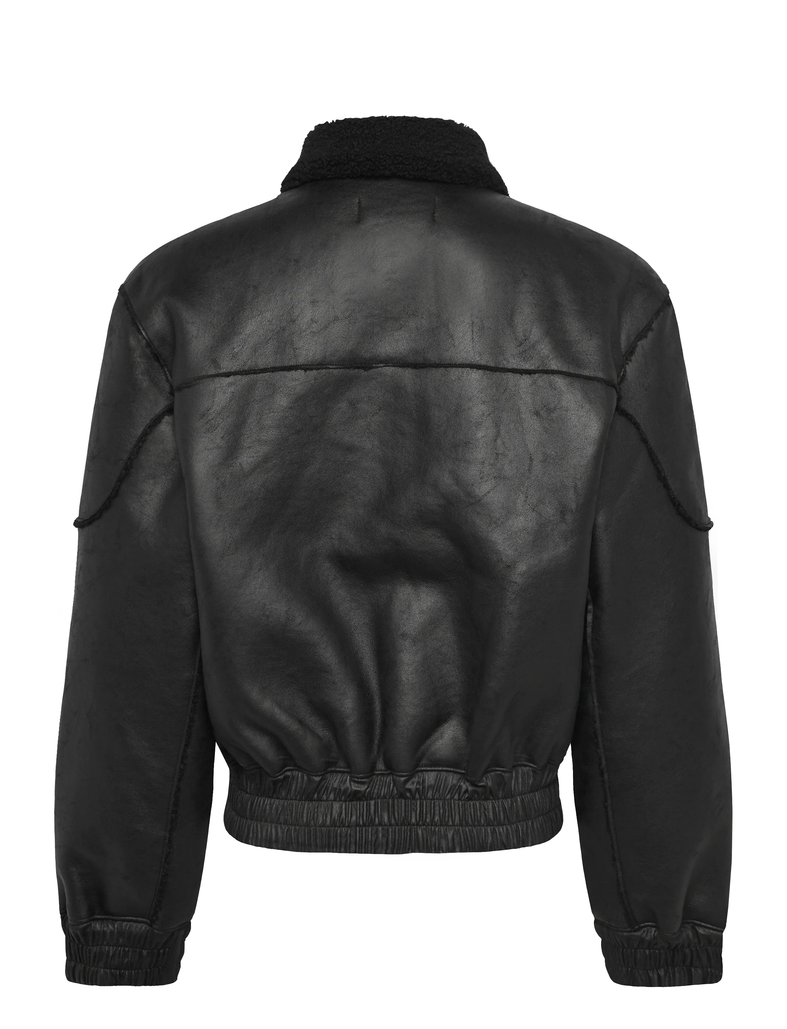 HAN Kjøbenhavn - Faux Shearling Boxy Jacket - forårsjakker - black - 2