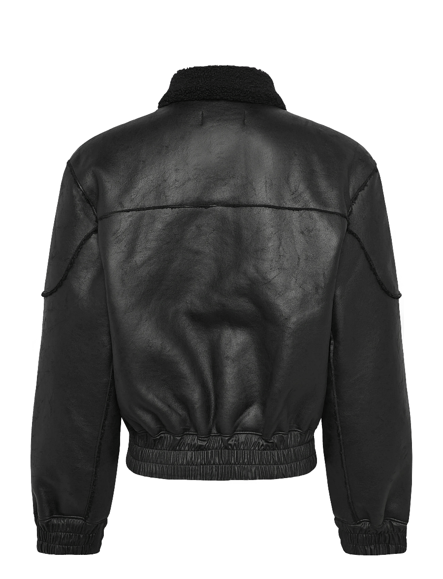 HAN Kjøbenhavn - Faux Shearling Boxy Jacket - forårsjakker - black - 2