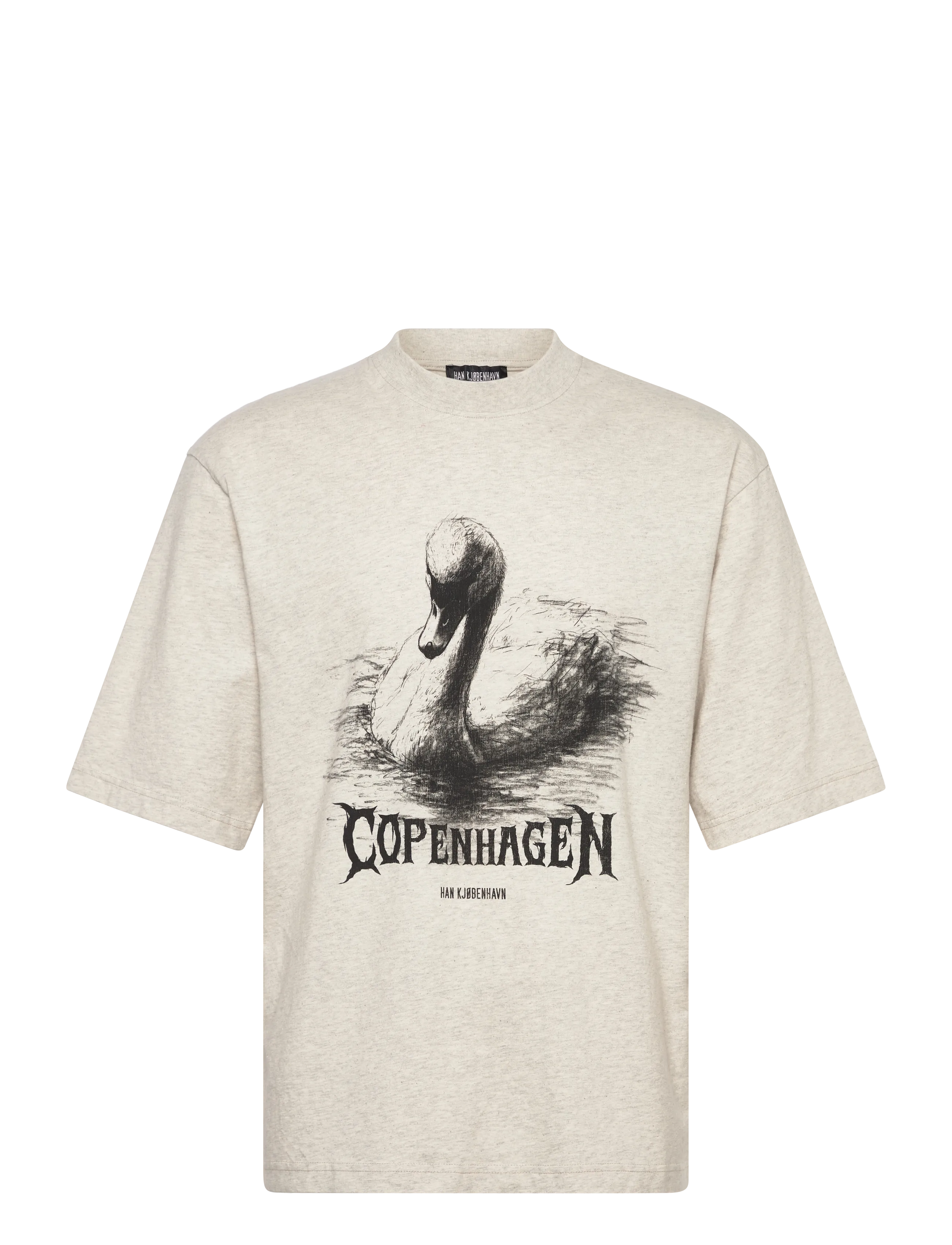 HAN Kjøbenhavn - HK Swan Oversized Tee - kortærmede t-shirts - light grey melange - 1