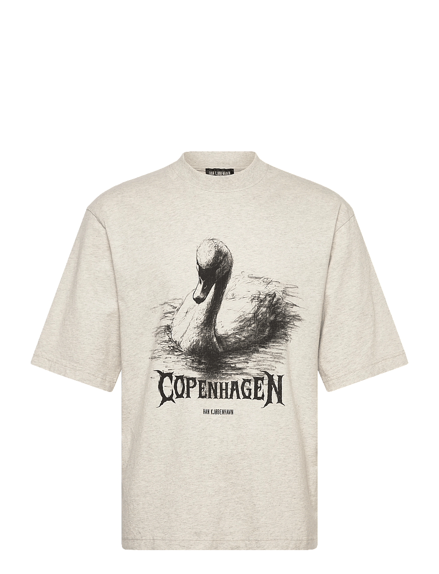 HAN Kjøbenhavn - HK Swan Oversized Tee - kurzärmelig - light grey melange - 1