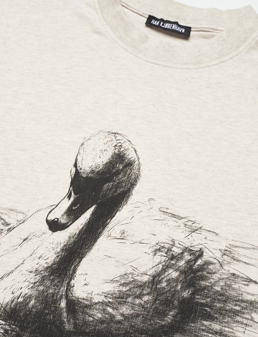 HAN Kjøbenhavn - HK Swan Oversized Tee - kurzärmelig - light grey melange - 5