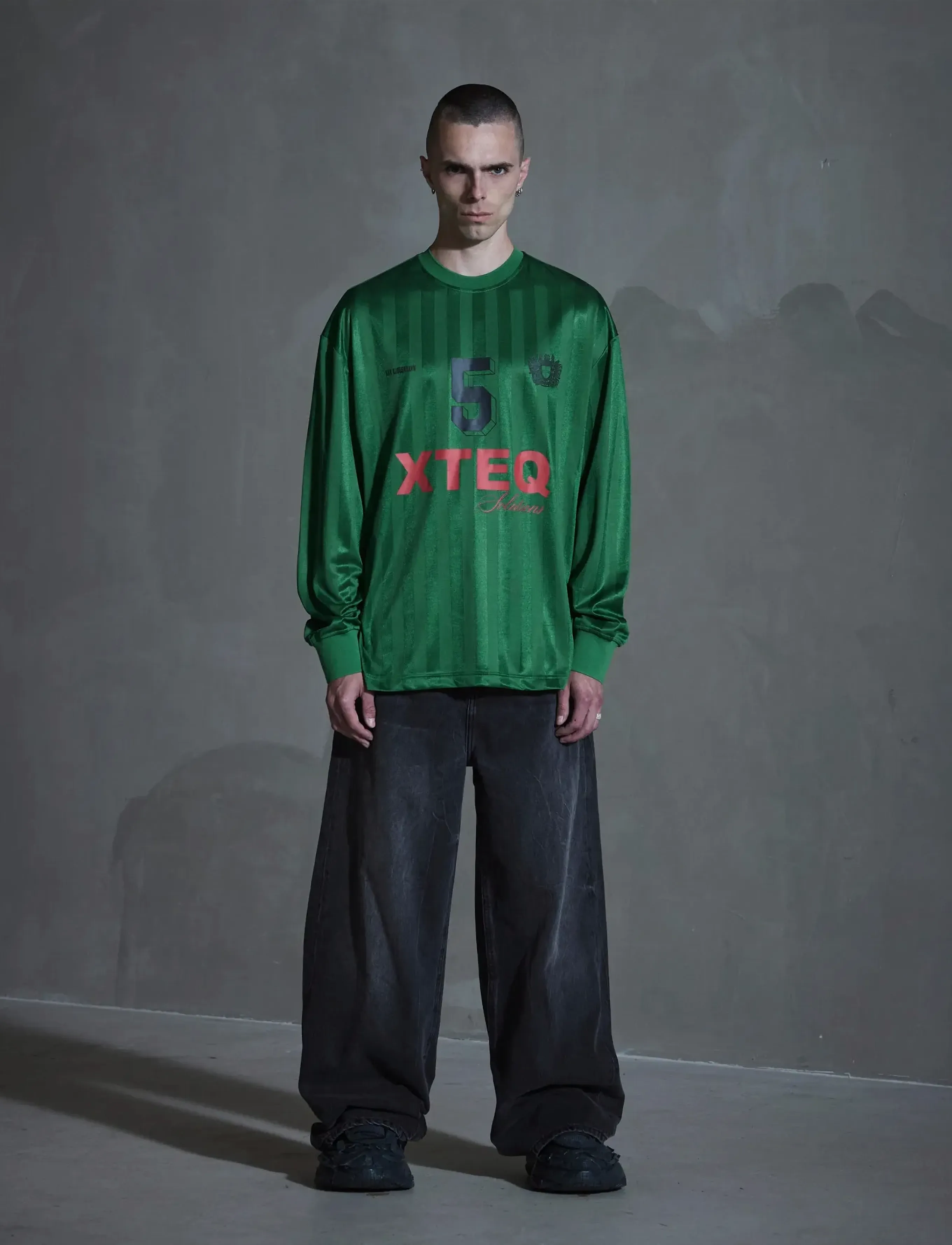 HAN Kjøbenhavn Printed Football Long Sleeve, S, Green, Sport Overdele > Sport Football Shirts, Herre