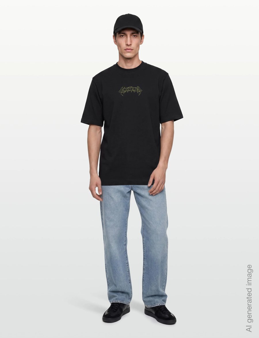 HAN Kjøbenhavn - Love Corp Oversized Tee - t-krekli ar īsām piedurknēm - black - 0