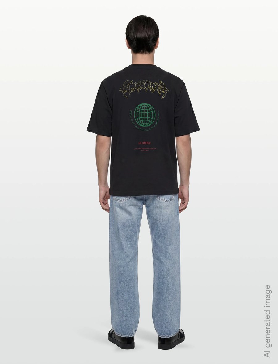 HAN Kjøbenhavn - Love Corp Oversized Tee - t-krekli ar īsām piedurknēm - black - 4