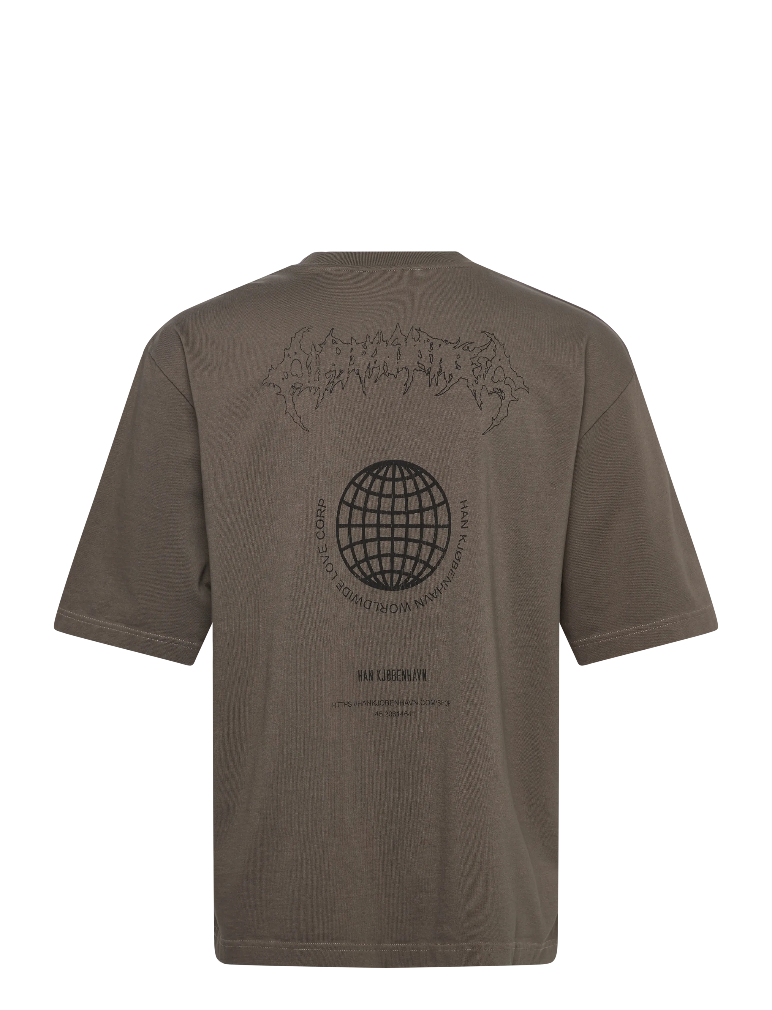 HAN Kjøbenhavn - Love Corp Oversized Tee - stutterma bolir - dusty brown - 2