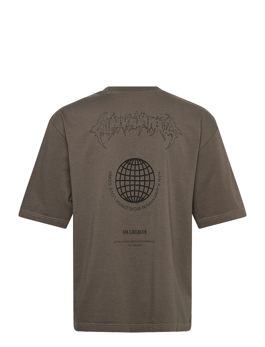 HAN Kjøbenhavn - Love Corp Oversized Tee - kortärmade t-shirts - dusty brown - 2