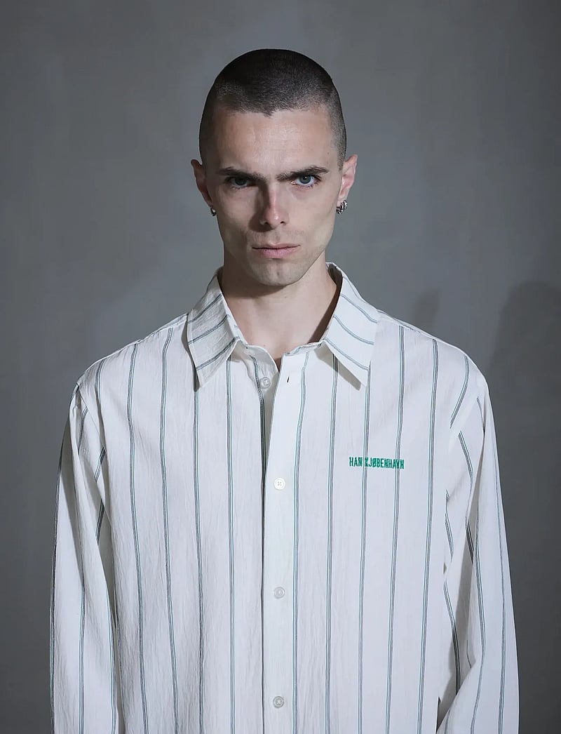 HAN Kjøbenhavn - Retro Striped Shirt - tavalised t-särgid - off white - 4