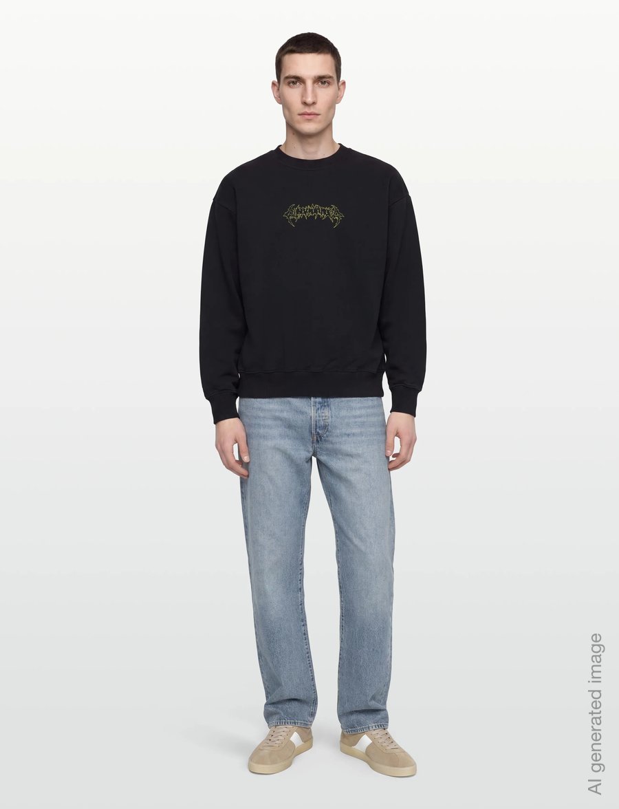HAN Kjøbenhavn - Love Corp Oversized Crewneck - sweatshirts - black - 0