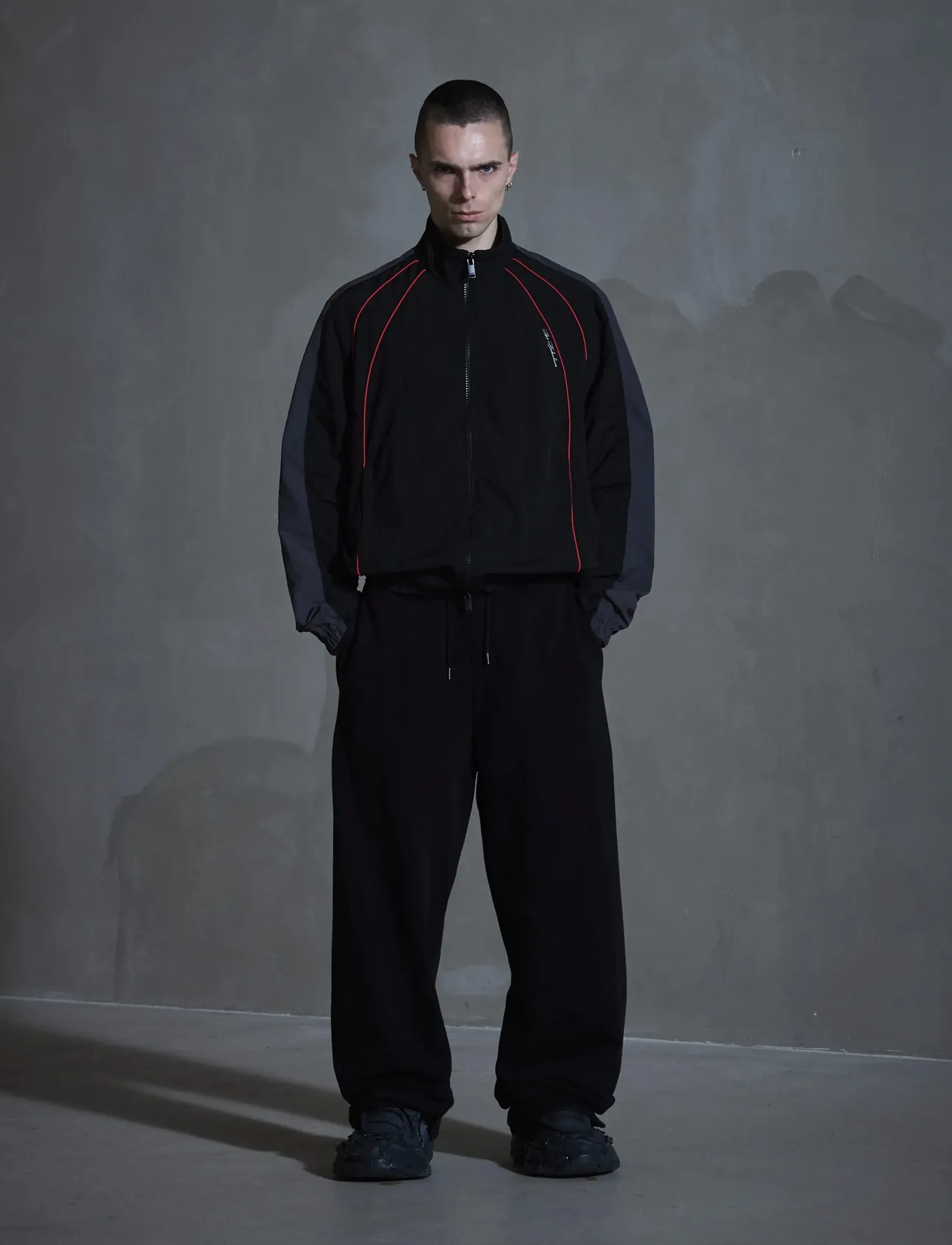 HAN Kjøbenhavn Technical Logo Jacket - Ytterkläder - BLACK / black