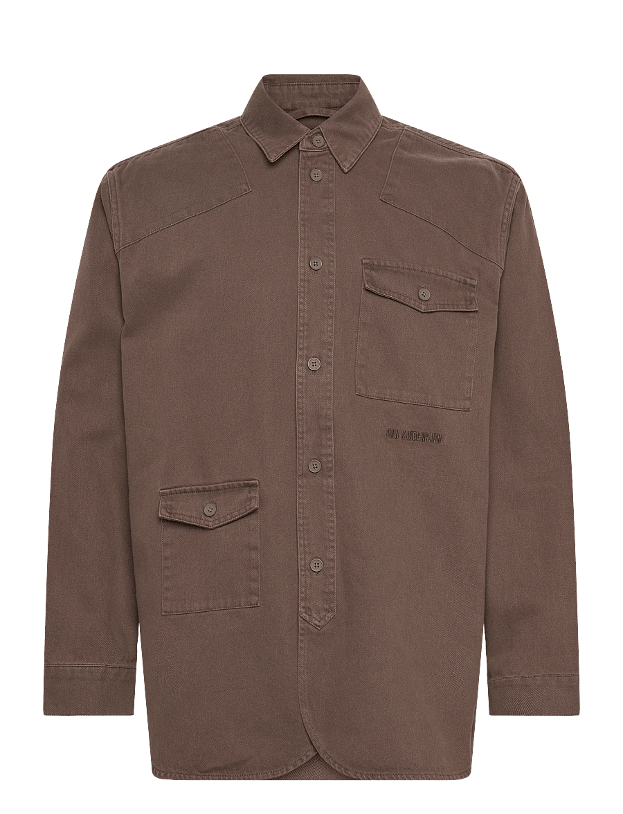 HAN Kjøbenhavn - Utility Washed Overshirt - villased jakid - dusty brown - 1